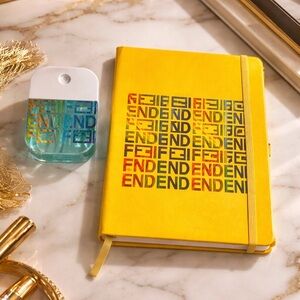 Yellow Designer Notebook and Matching Sanitizer Set